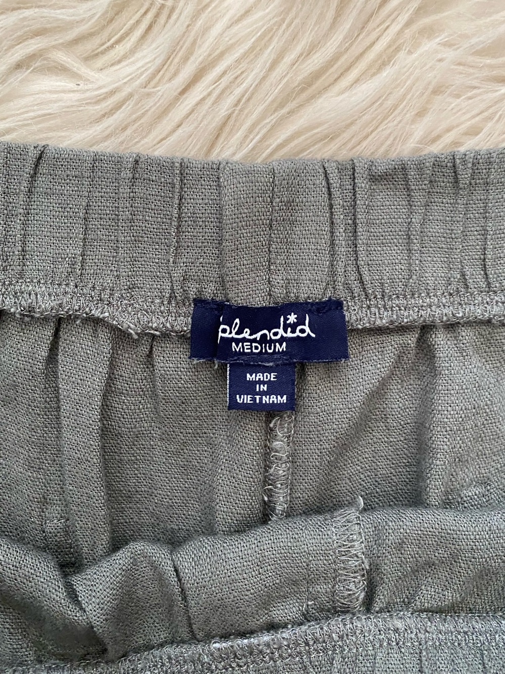 Splendid Gray Linen Blend Wide Leg Pull On Pants Trouser Minimalist Neutral M - Picture 10 of 10